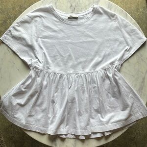 Zara Women’s White Peplum Top Size Medium